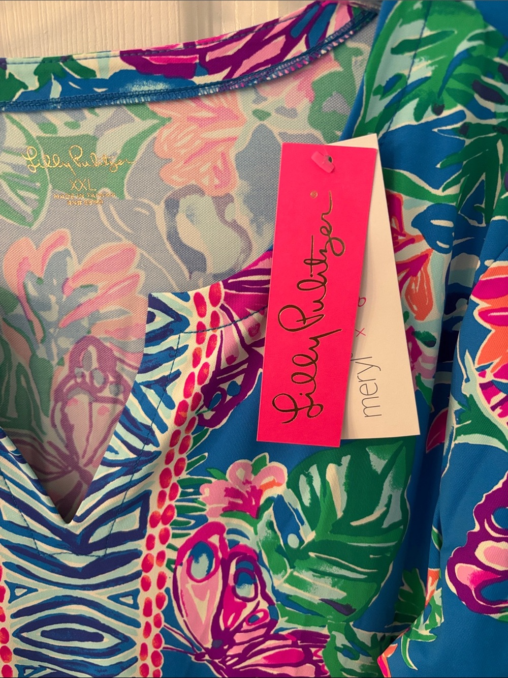 Lilly Pulitzer Blue Floral-Print Long Sleeve Tunic Dress - Picture 2 of 2